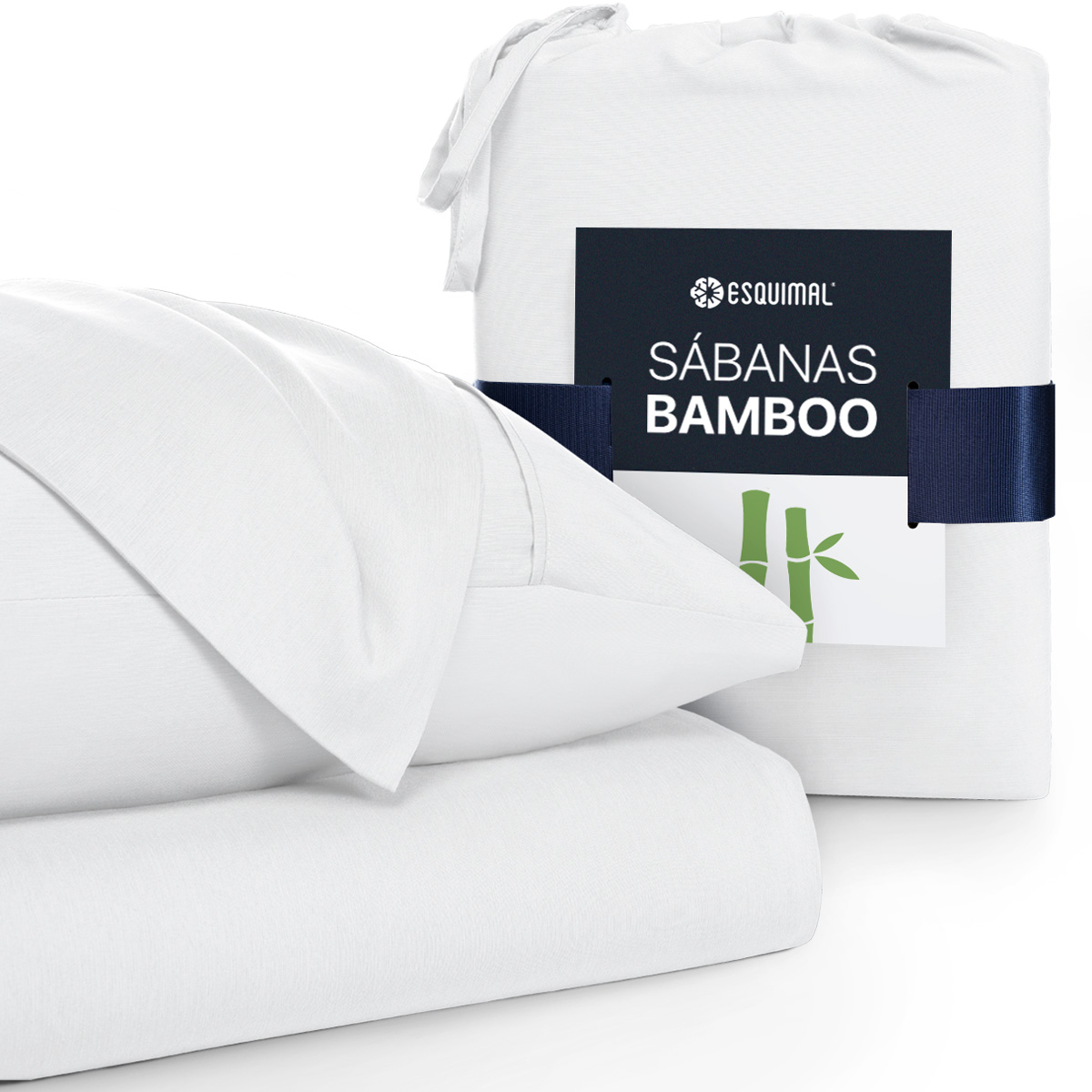 Sábanas Individual De Bambú / Bamboo Ultra Suaves Y Frescas Blanco ESQUIMAL.