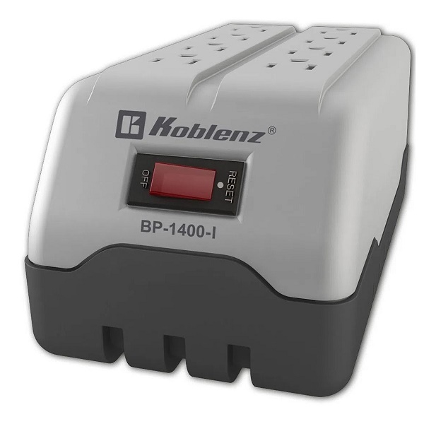 Regulador De Voltaje Koblenz BP-1400-I 8 Contactos Entrada para Teléfono 1400VA / 800W