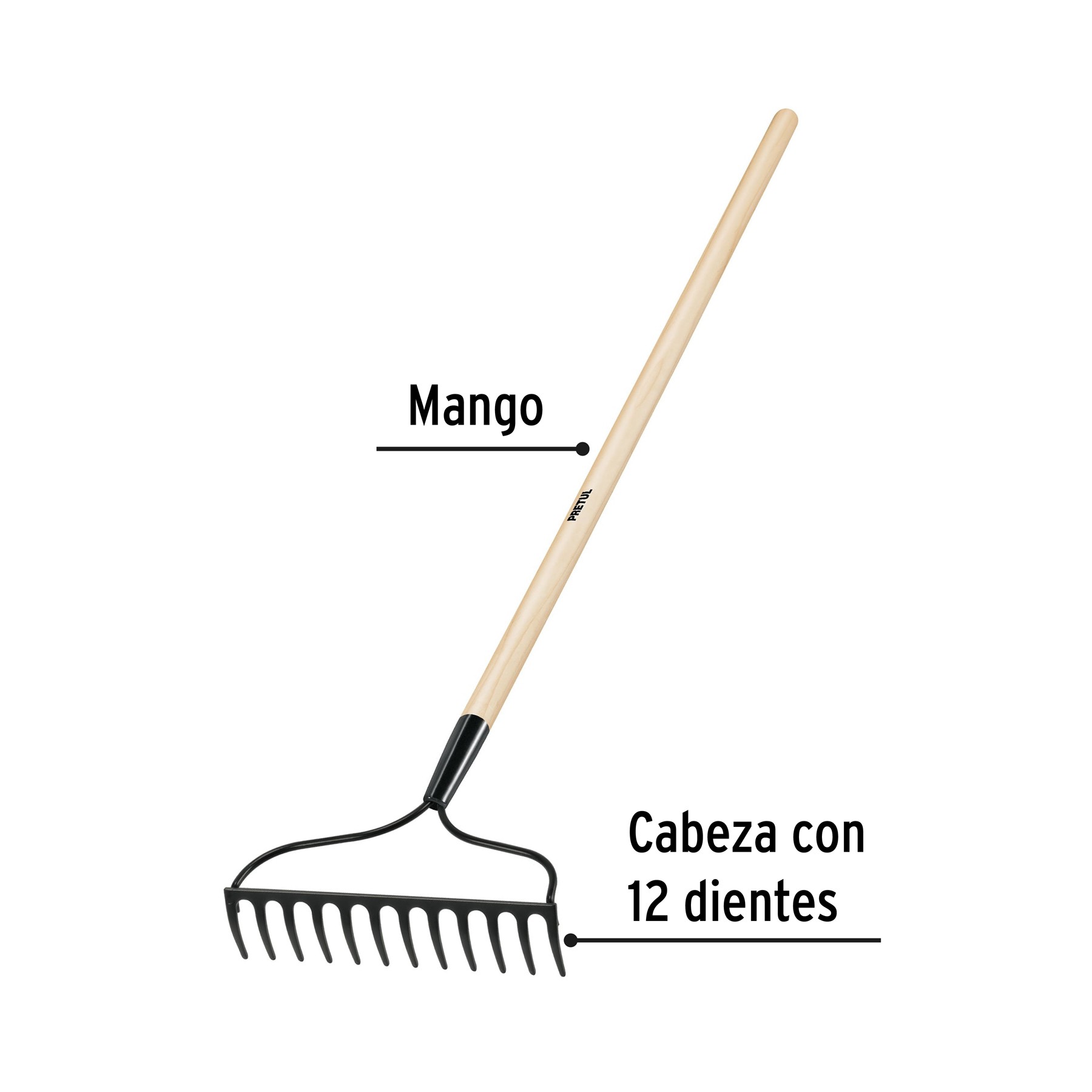 RASTRILLO JARDINERO, 12 DIENTES, PRETUL 20613