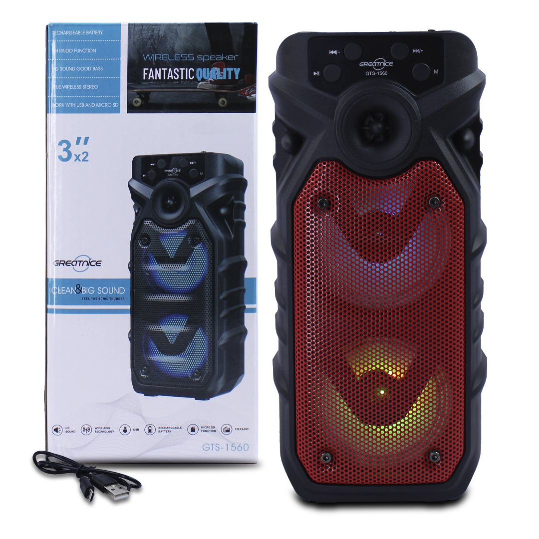 Bocina Bluetooth Greatinice 3x2 Pulgadas Con Luz Led