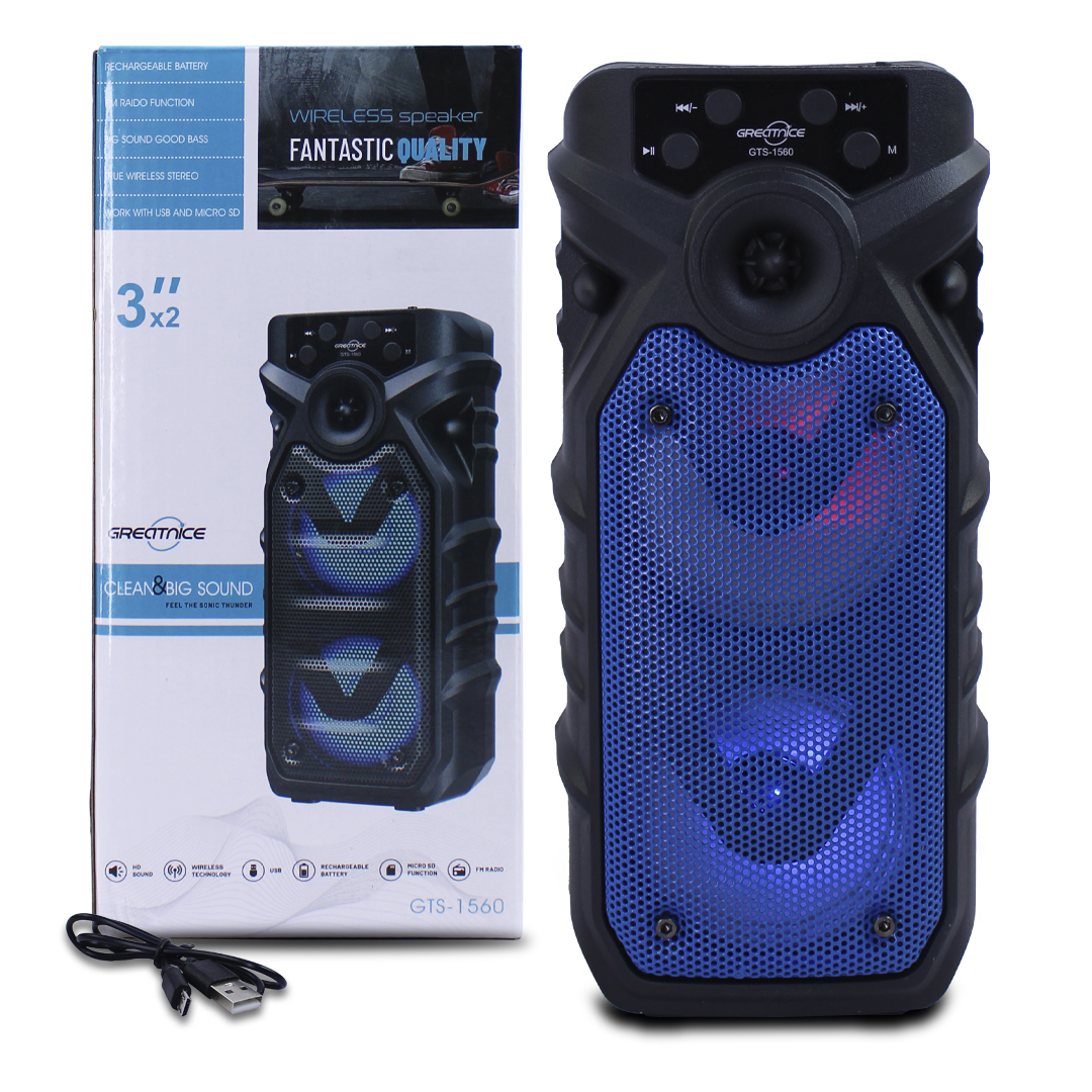 Bocina Bluetooth Greatinice 3x2 Pulgadas Con Luz Led