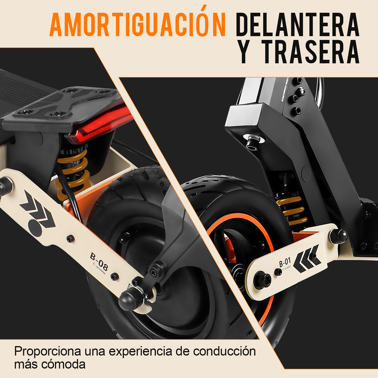 Scooter Eléctrico Honey Whale H4 Naranja.