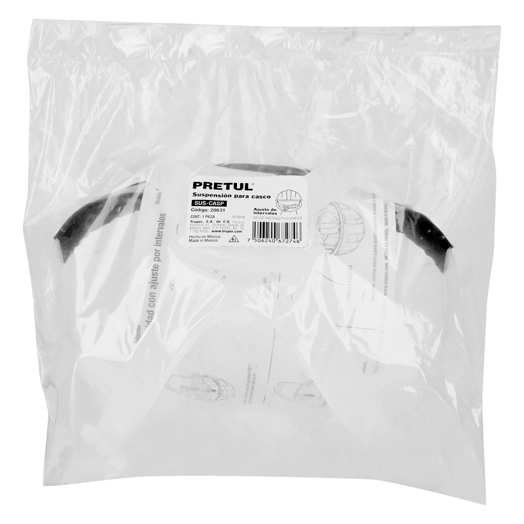 SUSPENSIÓN PARA CASCOS, AJUSTE POR INTERVALOS, PRETUL 20631