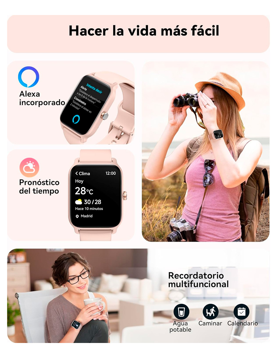 RELOJ INTELIGENTE IDW13001 PETUKITA BOX ROSA CON ALEXA