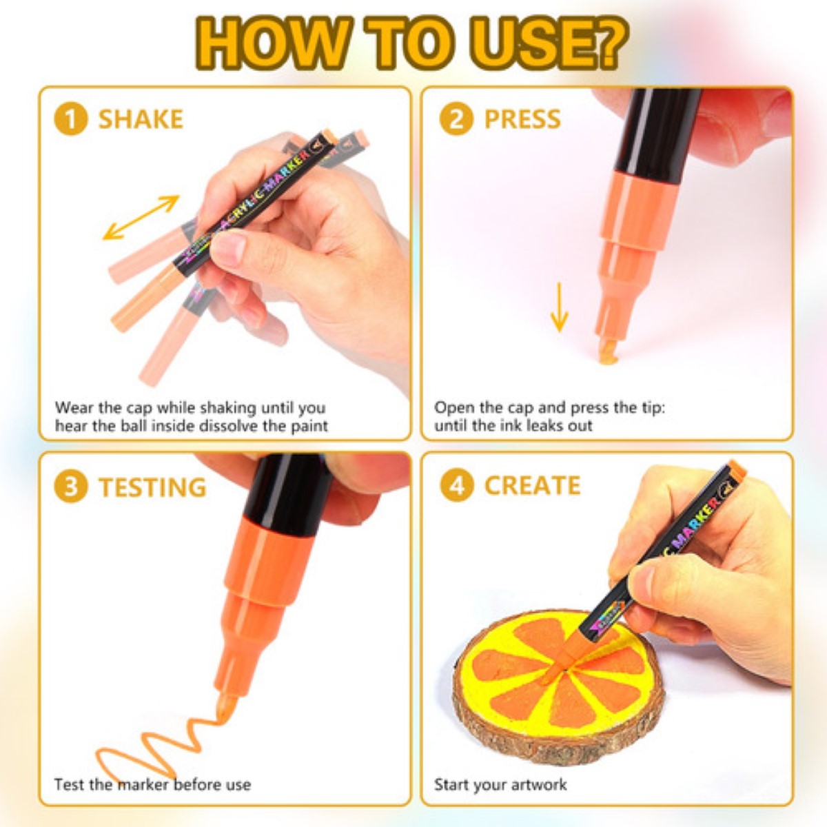 Marcadores De Acrílico, 72 Colores