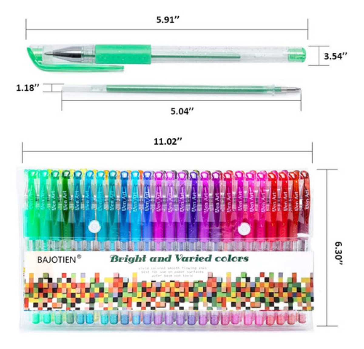 Plumas Negras 100 Colores Plumas De Colores Estuche De Color