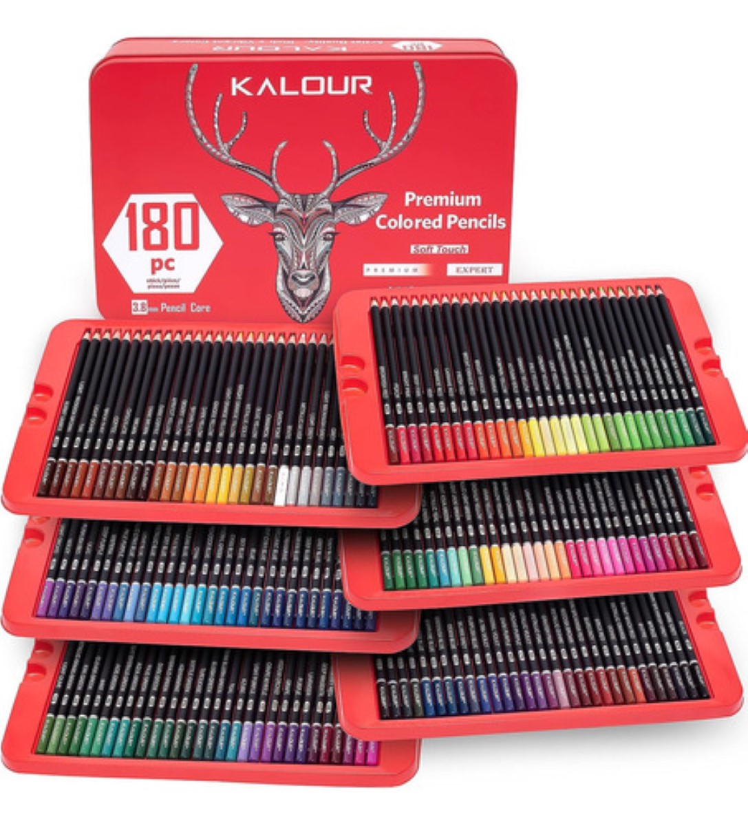 Lapices De Colores 180 Piezas Para Artistas Estuche rojo