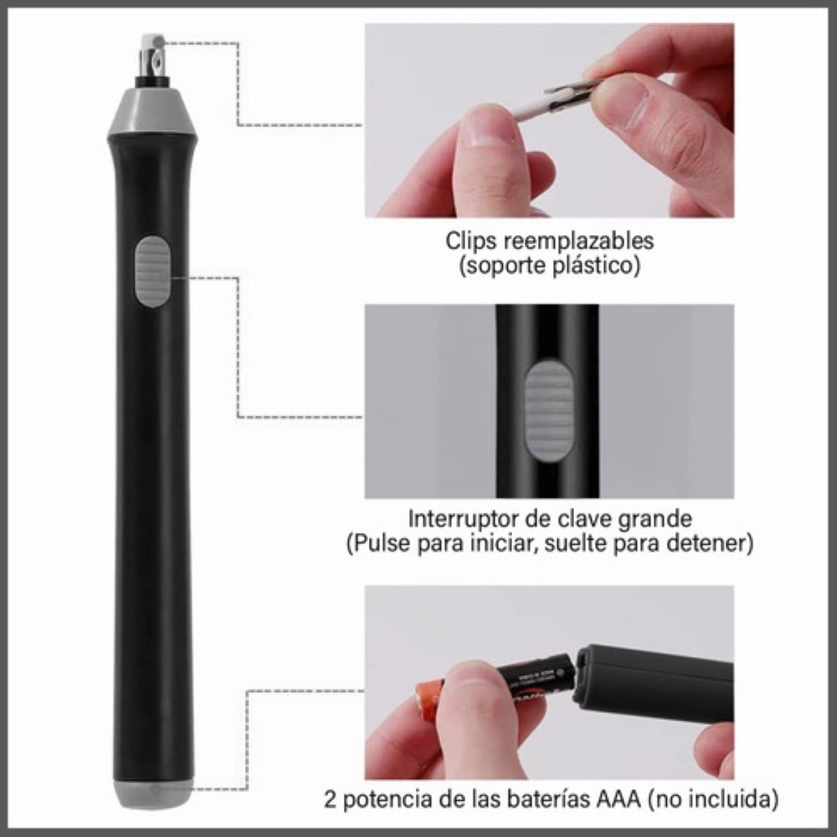 Borrador Electrico Ajustable Dibujo De Lápiz 230 Repuestos nEGRO/GRIS