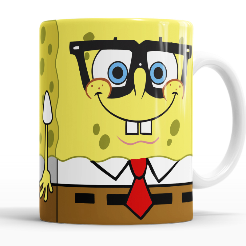 Set de 3 Tazas de Cerámica Bob esponja  Patricio y Calamardo
