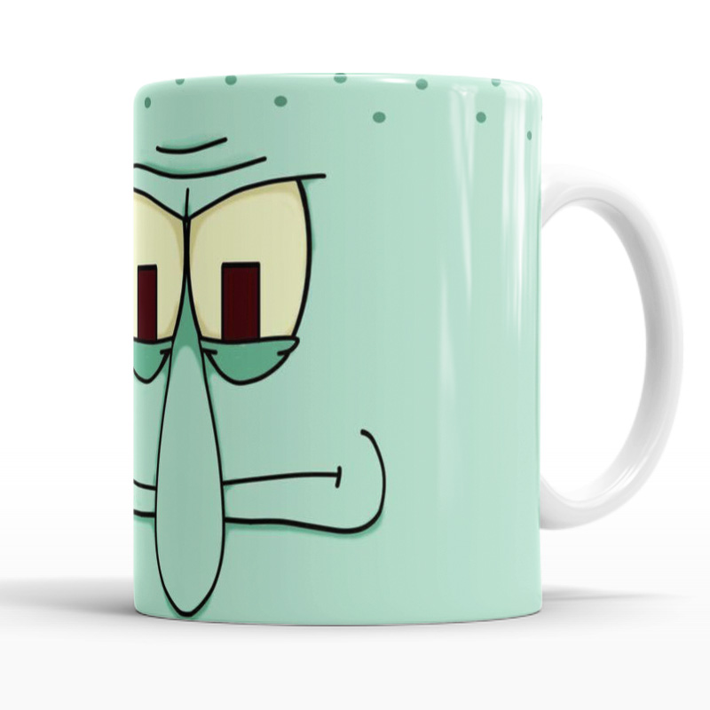 Set de 3 Tazas de Cerámica Bob esponja  Patricio y Calamardo