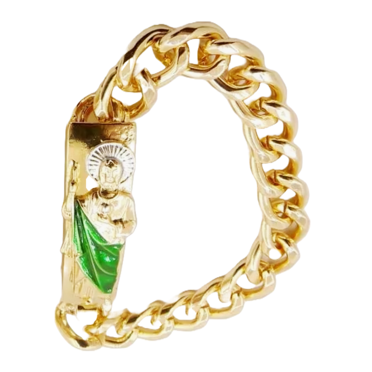 Brazalete/esclava San judas Tadeo, oro laminado 18k