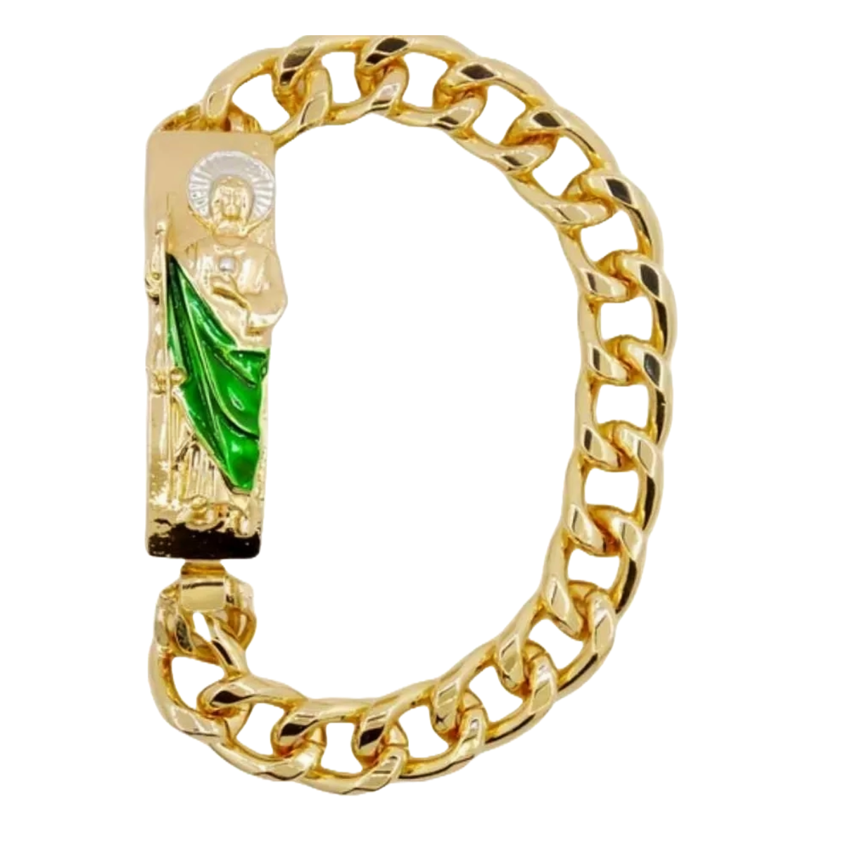 Brazalete/esclava San judas Tadeo, oro laminado 18k