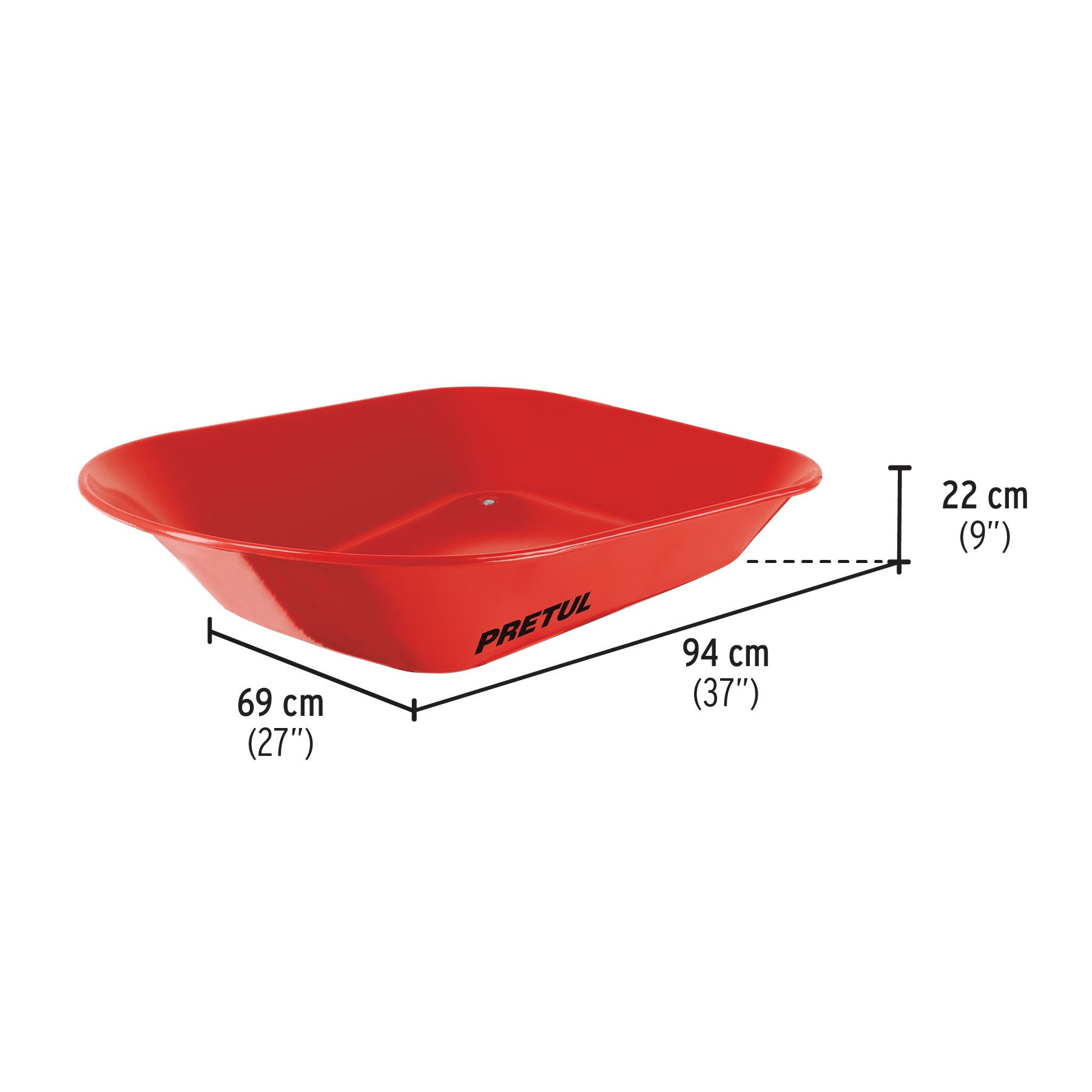CARRETILLA 4.5 FT3 ROJA NEUMÁTICA, BASTIDOR TUBULAR, PRETUL 20628