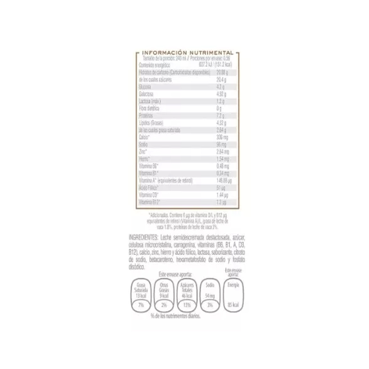 Leche Santa Clara Sabor Vainilla 135 ml 24 Pack