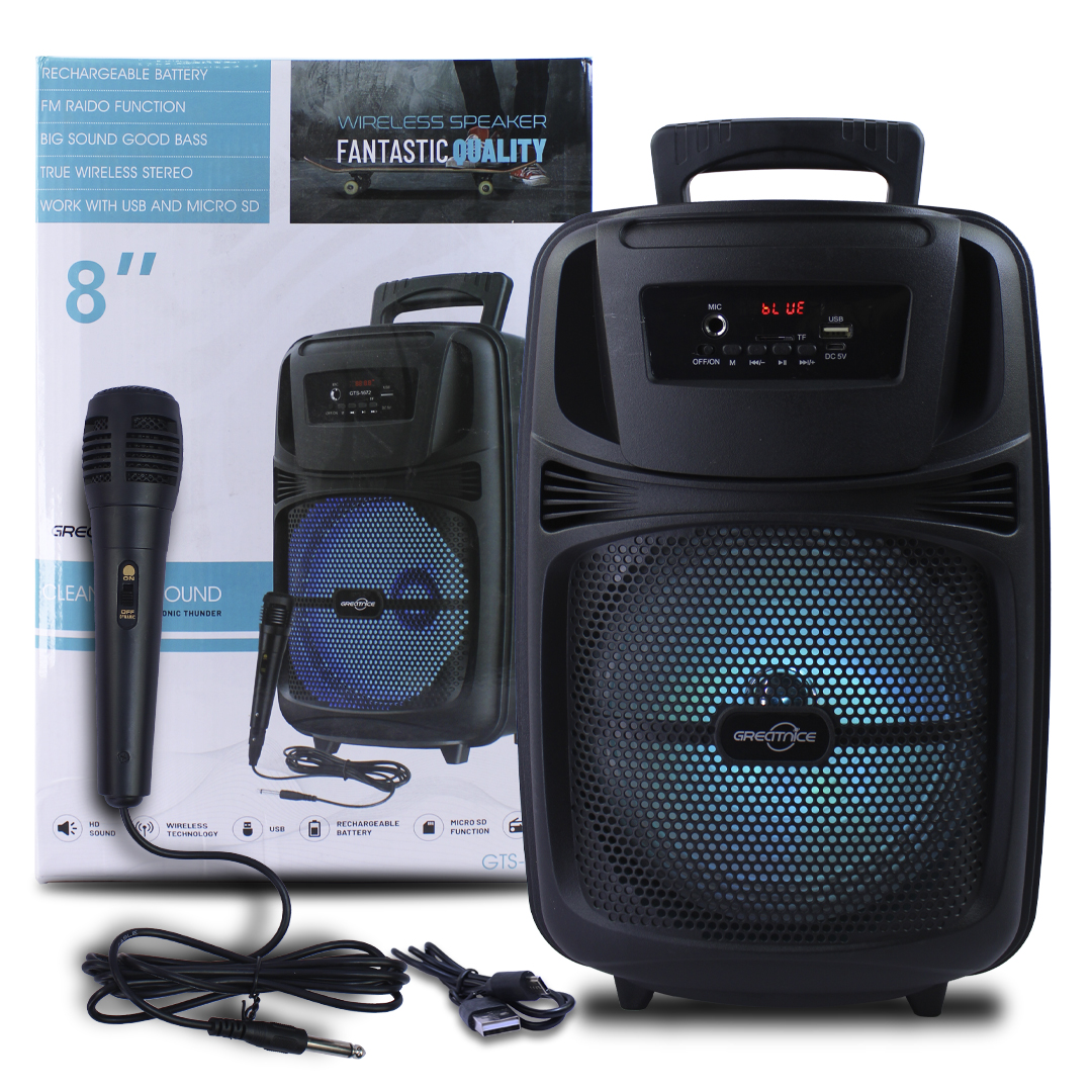 Bocina Tipo Bafle 8 Pulgadas Con Microfonon Alambrico  