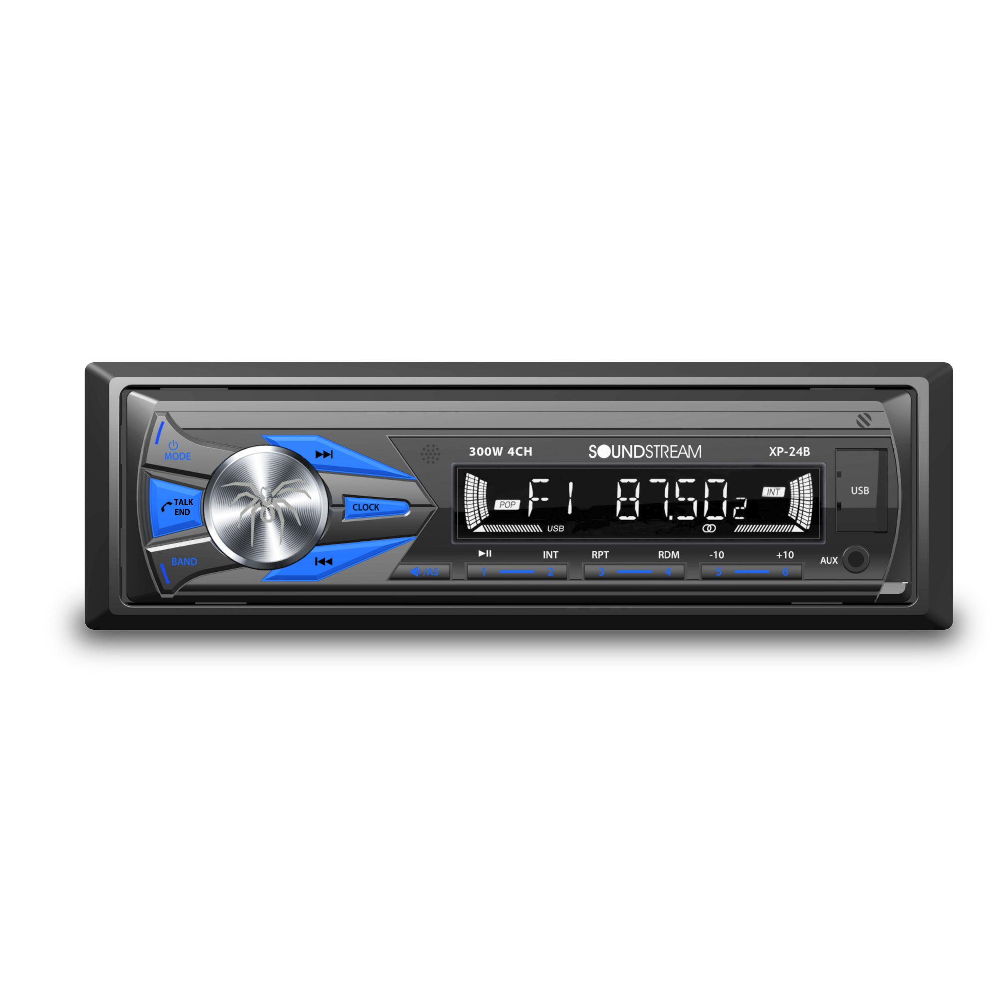 Autoestereo Bluetooth, Usb, Auxiliar, Caratula Desmontable, Graba llamadas - Soundstream - XP-24B