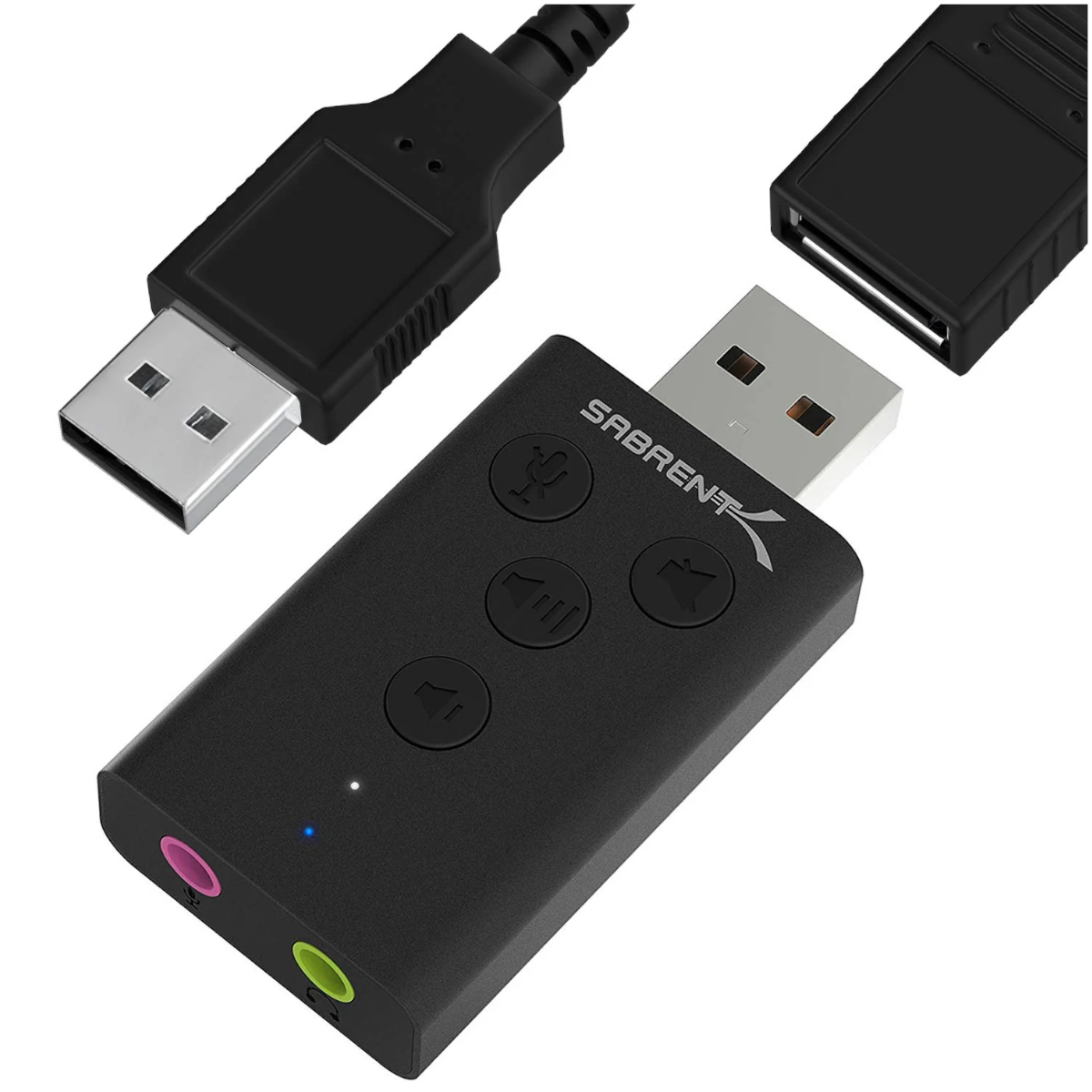 Adaptador de Sonido Estéreo 3D SABRENT AU-DDAB externo USB