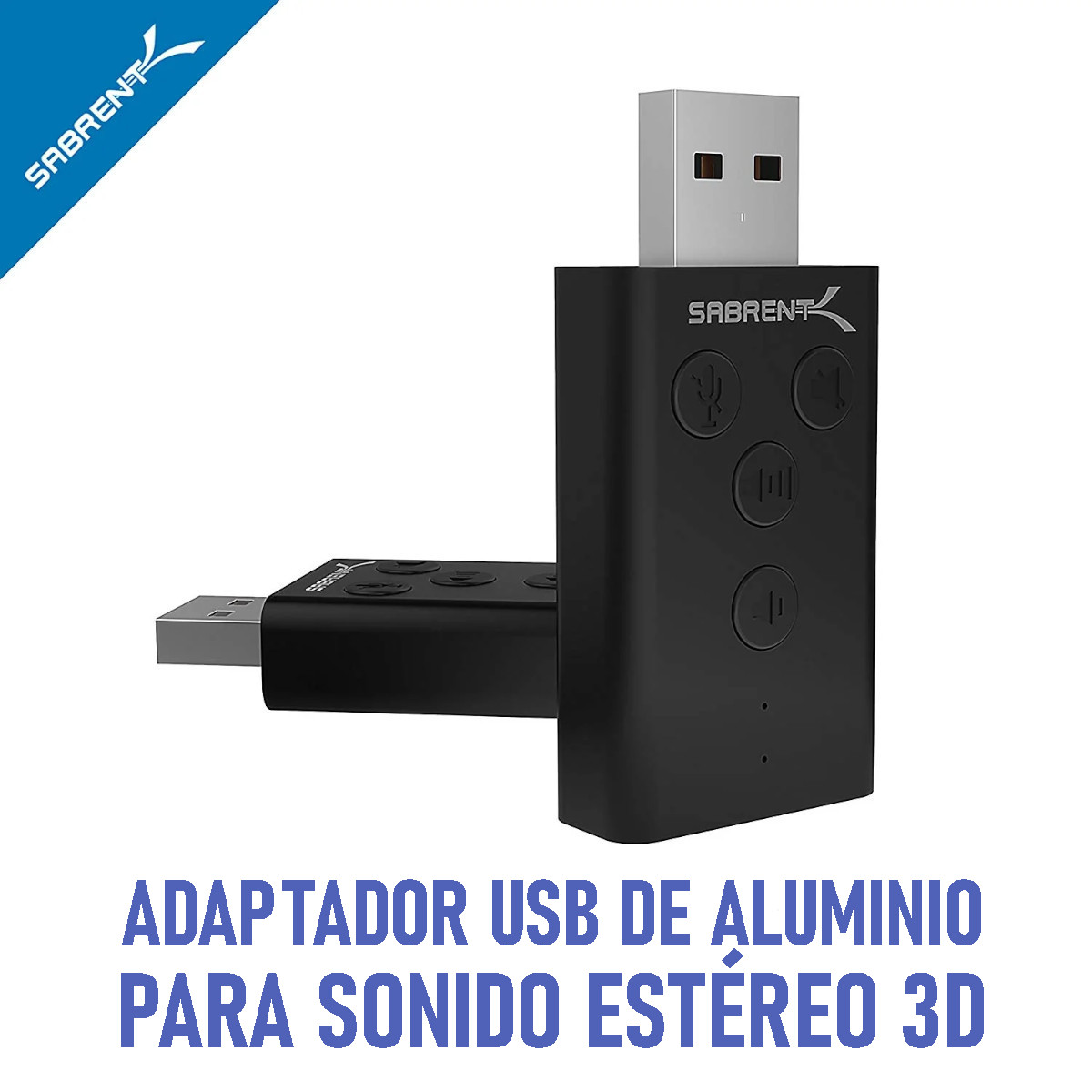 Adaptador de Sonido Estéreo 3D SABRENT AU-DDAB externo USB