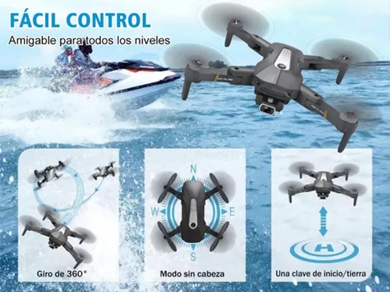 Mini drone K80 Controller Combo con dual cámara FullHD negro 5.8GHz 2 baterías