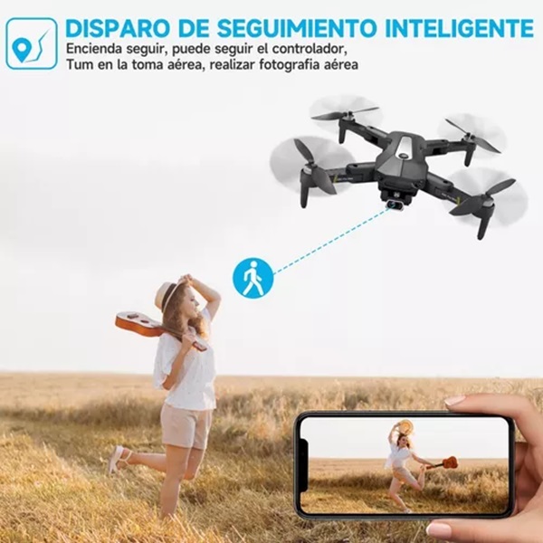 Mini drone K80 Controller Combo con dual cámara FullHD negro 5.8GHz 2 baterías