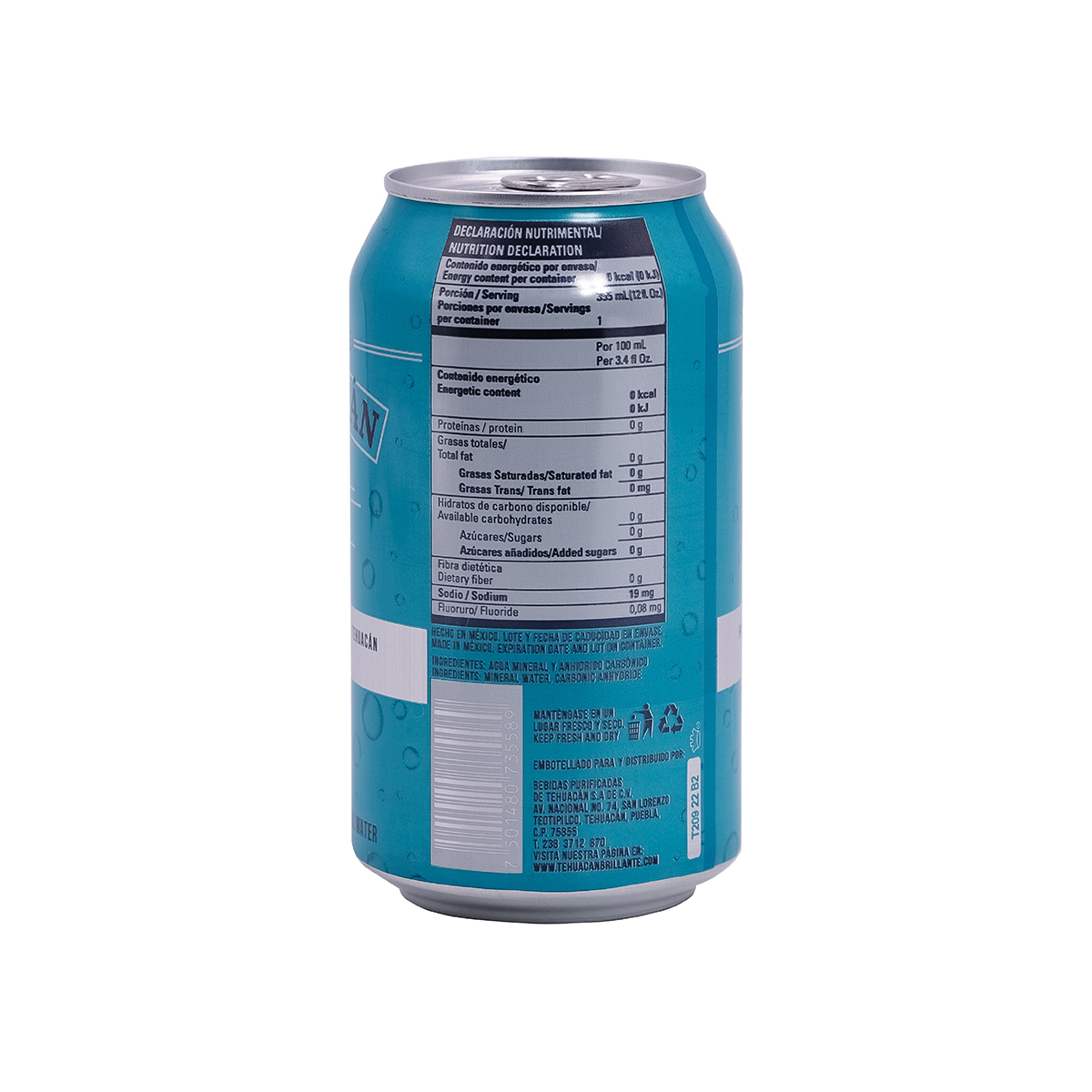 Agua Mineral Natural Brillante Tehuacán 355 ml 24 pzs