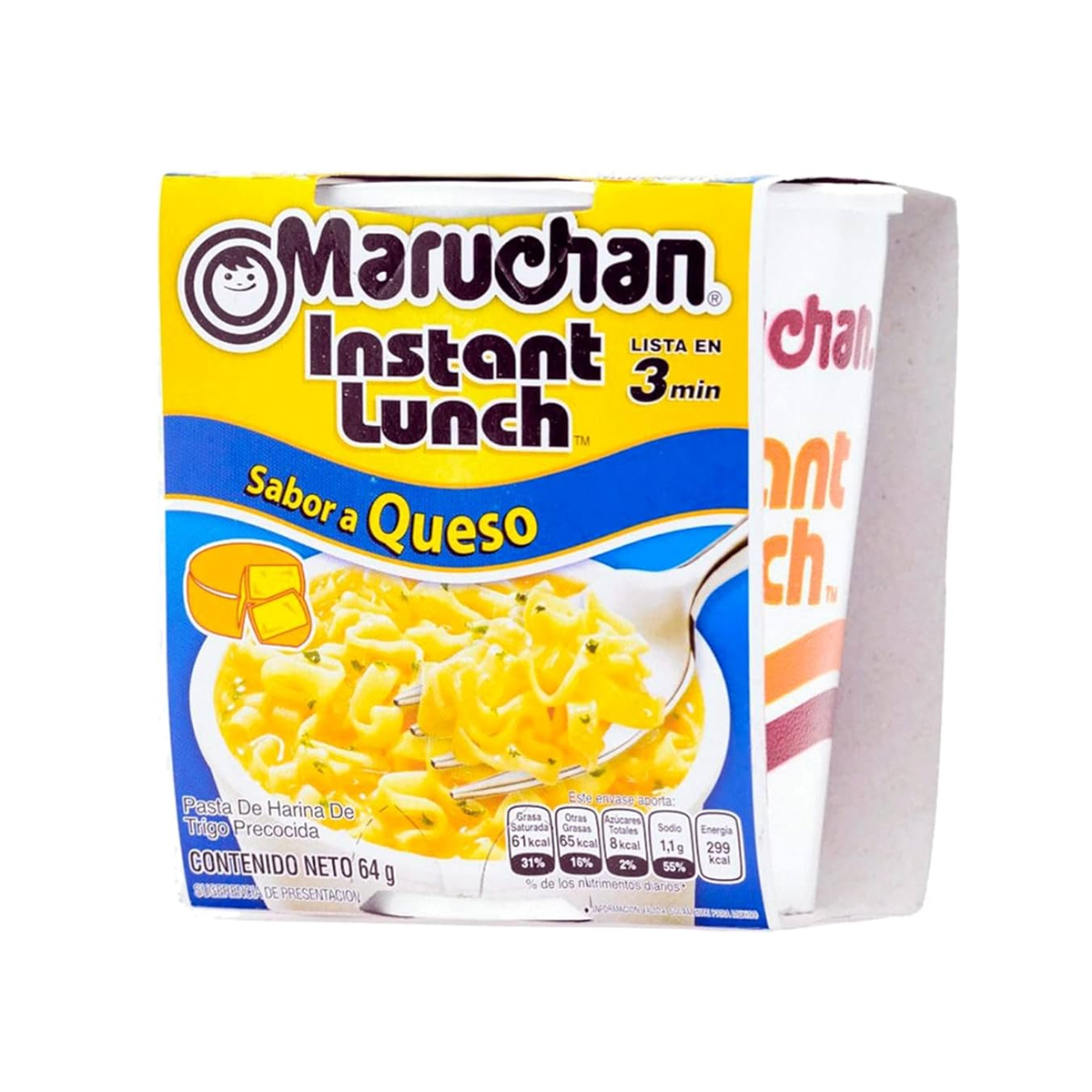 Sopa Instantánea Maruchan Sabor Queso 64 gramos, Caja de 6 Pzas