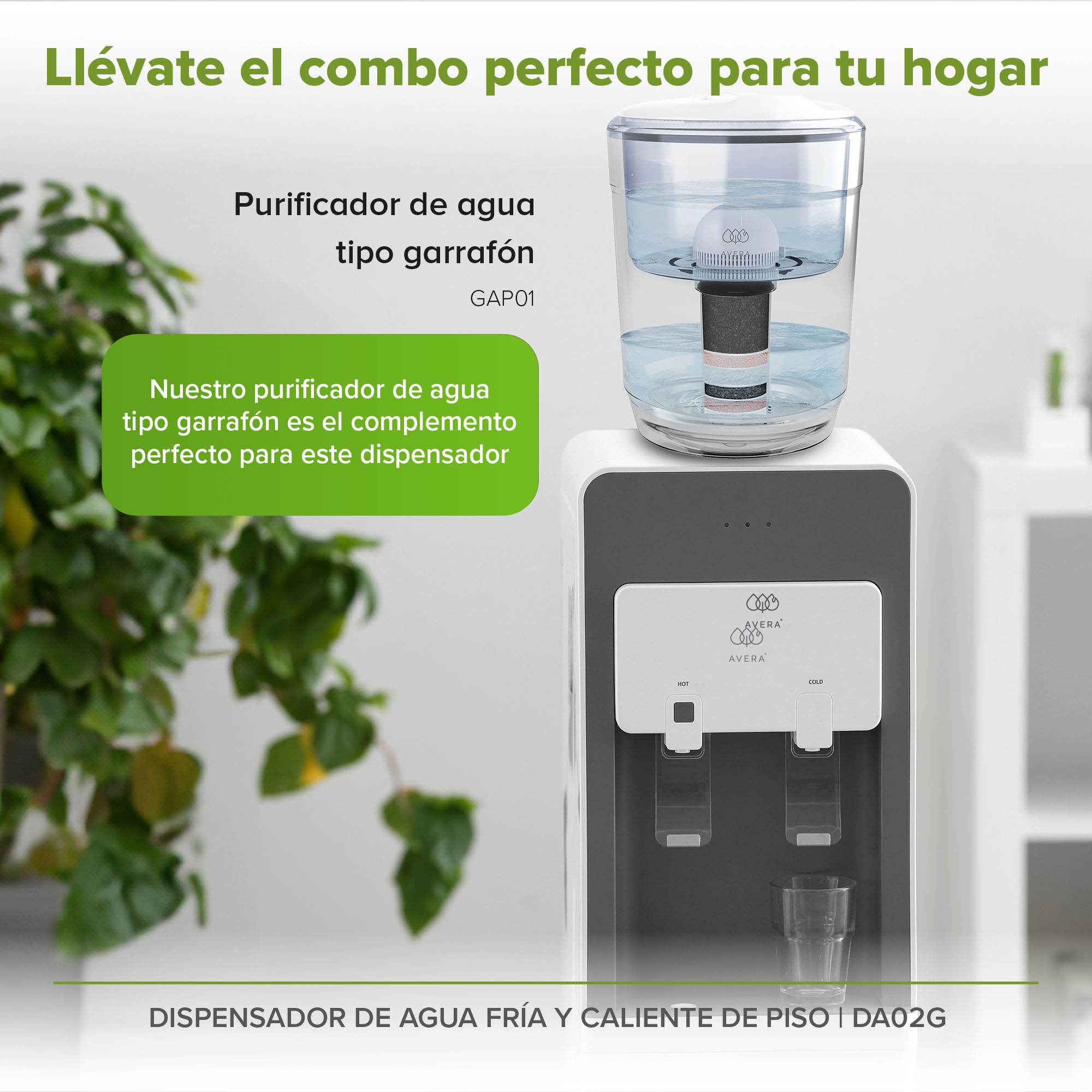 Dispensador Eléctrico de Agua Caliente y Fría Para Piso Avera DA02G