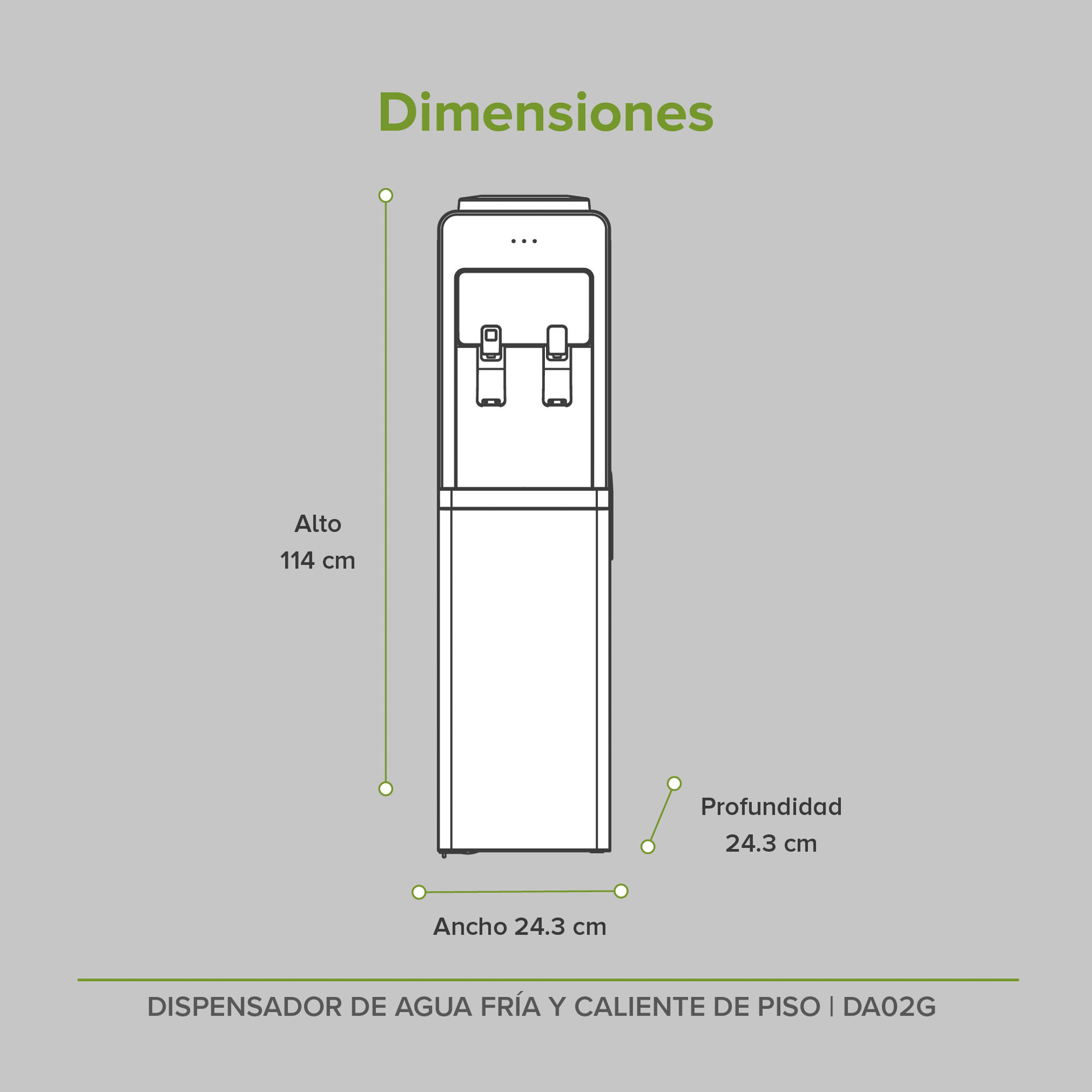 Dispensador Eléctrico de Agua Caliente y Fría Para Piso Avera DA02G
