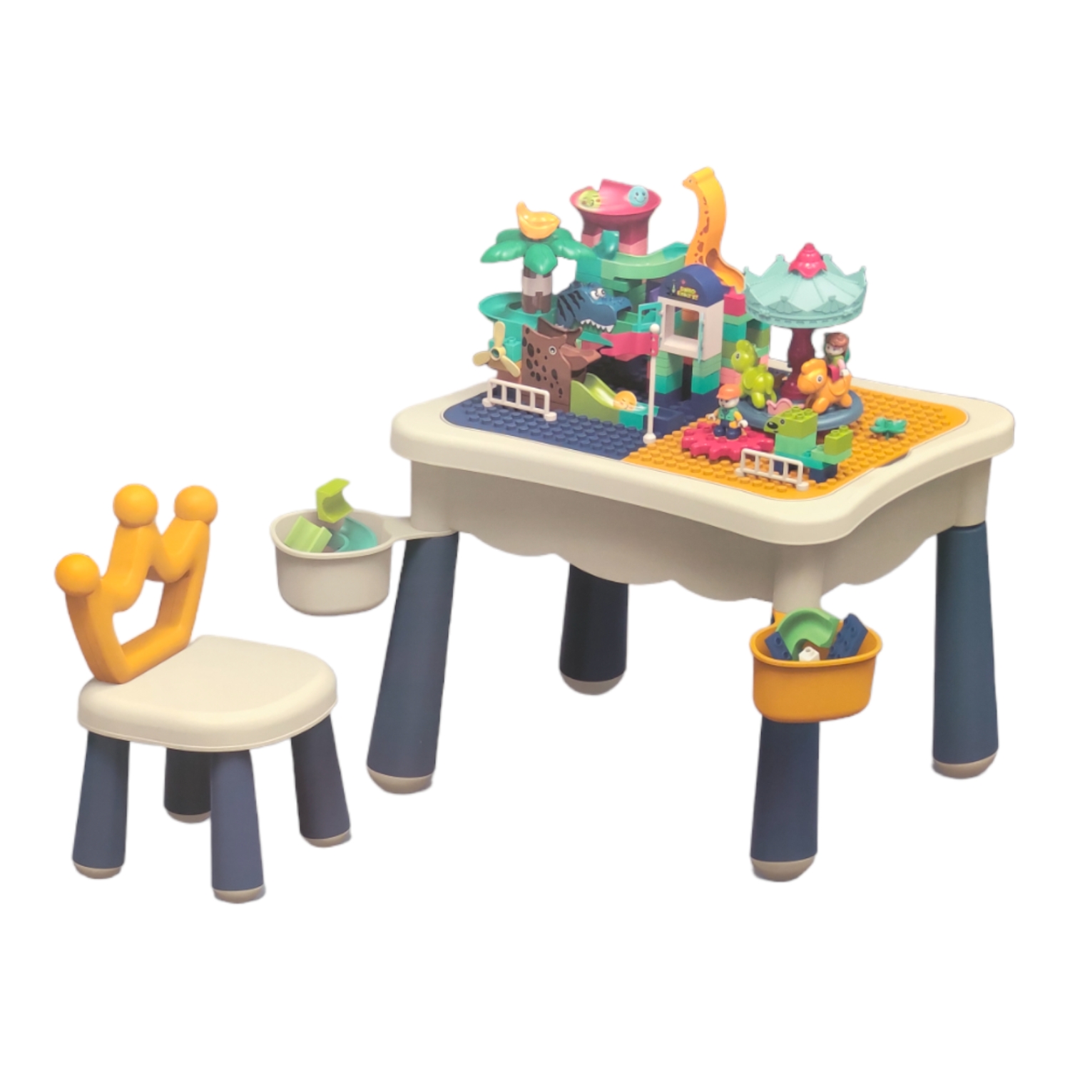 Mesa para Niños de Actividades 3 en 1 Bloques con Silla 209PC  - Amarillo.