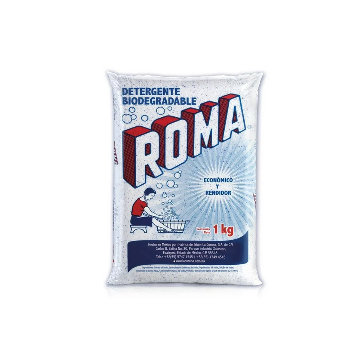 Caja de Detergente Roma en 5 Bolsas de 1 kilo c/u