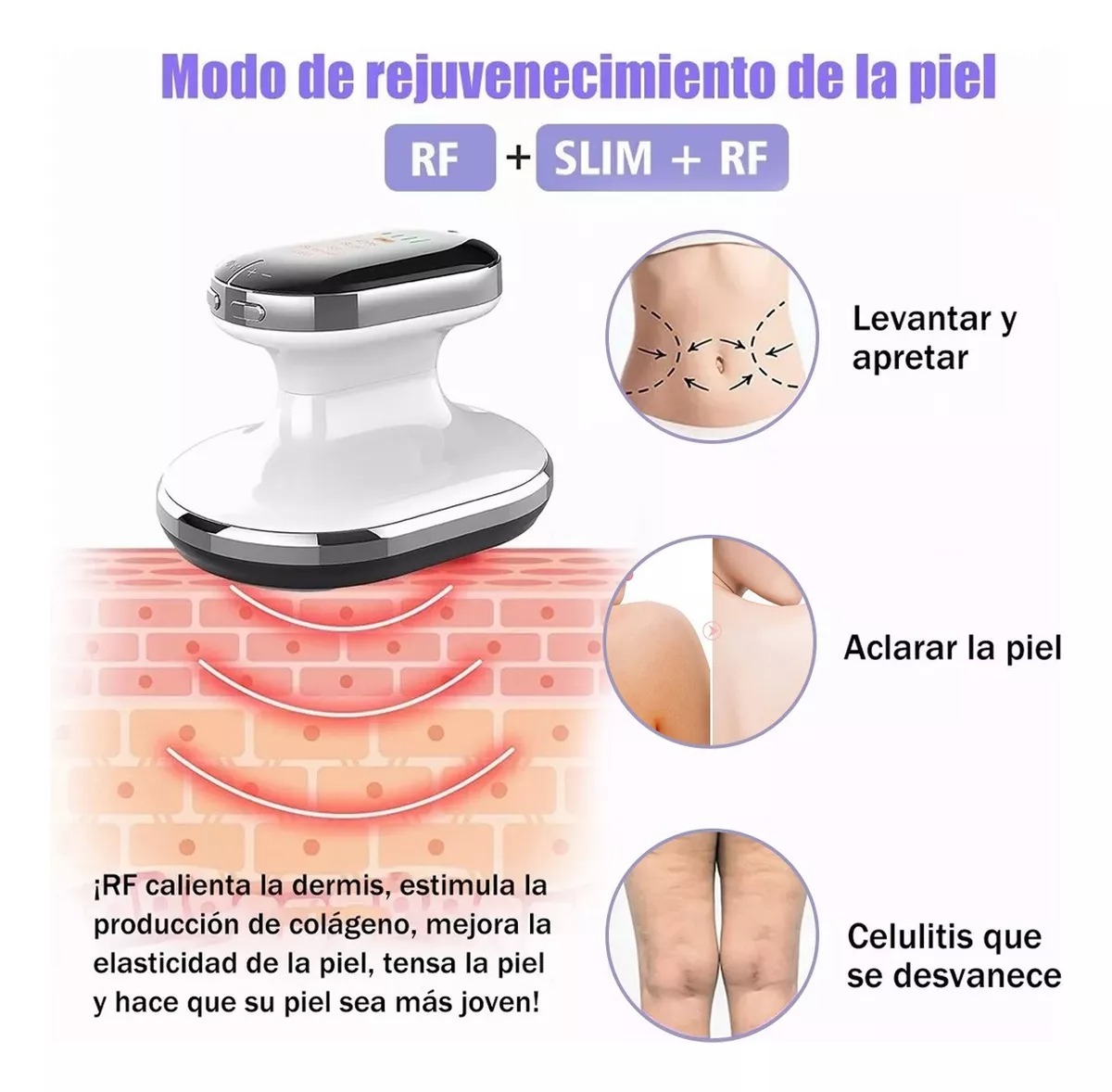 Masajeador De Radiofrecuencia 4 Led Luz Rf+slim+ems 4 En 1.