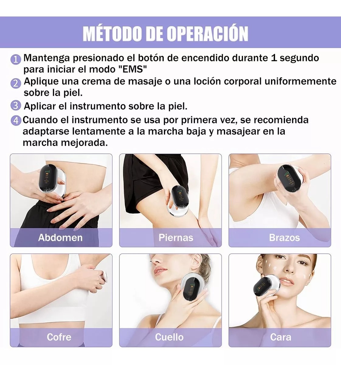 Masajeador De Radiofrecuencia 4 Led Luz Rf+slim+ems 4 En 1.