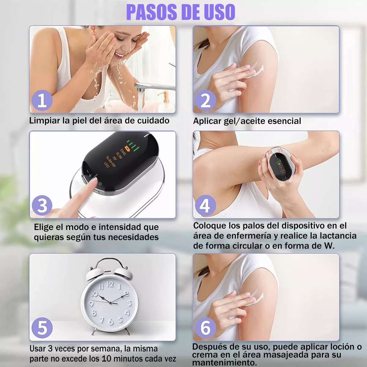 Masajeador De Radiofrecuencia 4 Led Luz Rf+slim+ems 4 En 1.