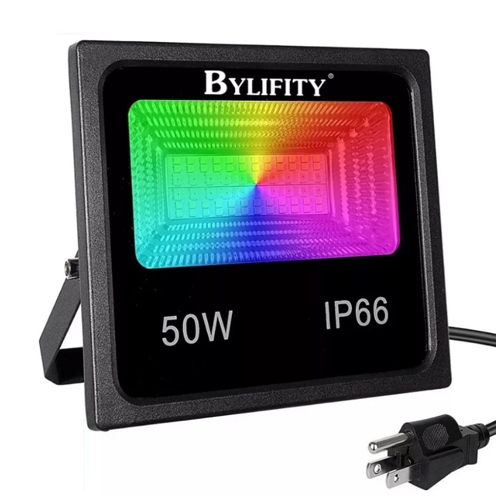 Reflectores Led Rgb De 50w Bylifity Ip66 Para Exterior