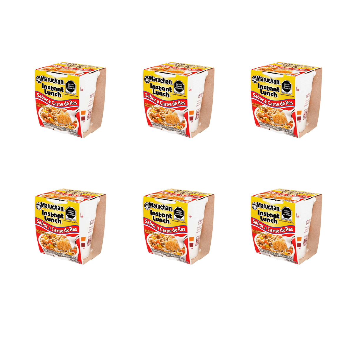 Pack Sopa Maruchan 6 Piezas Sabor Carne de Res 64 gramos c/u