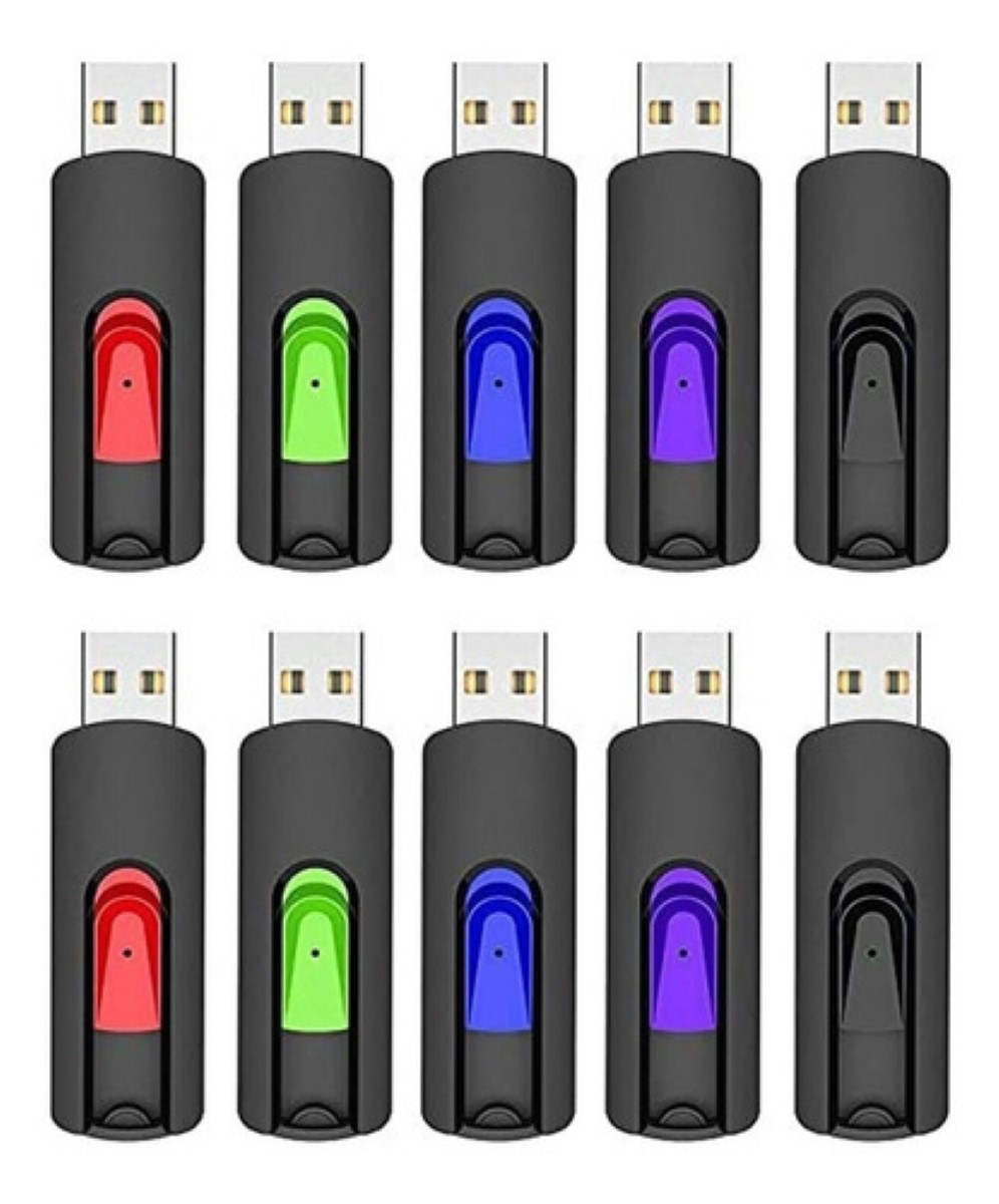 Memoria Usb 2.0 Topesel De 8 Gb, Plateado, 10 Piezas negro