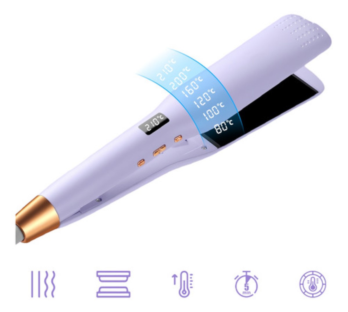 Plancha Cabello Alisadora Profesional Ceramica Para Cabello Morado