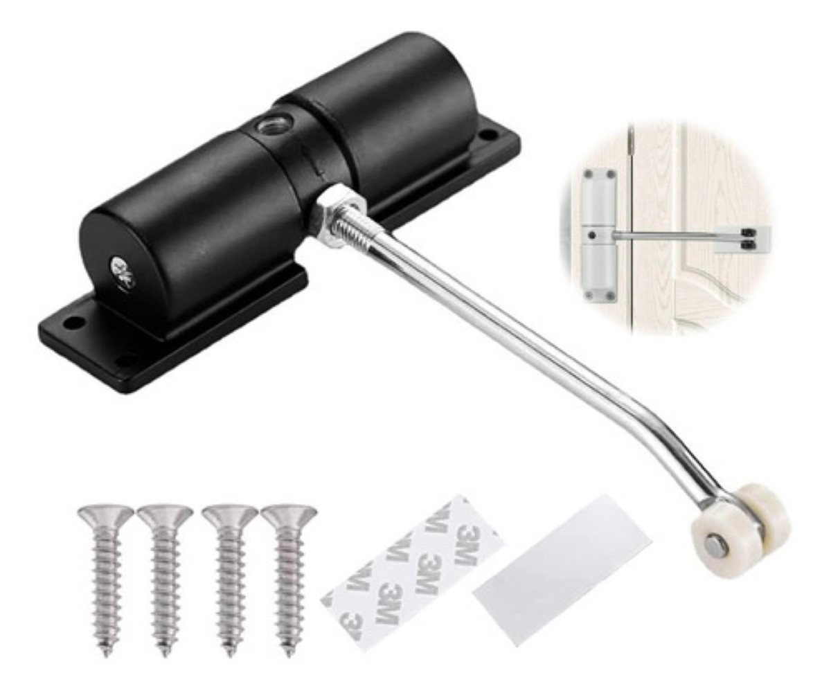 Cierra Puertas Automático Resorte Invisible Para Doméstico negro