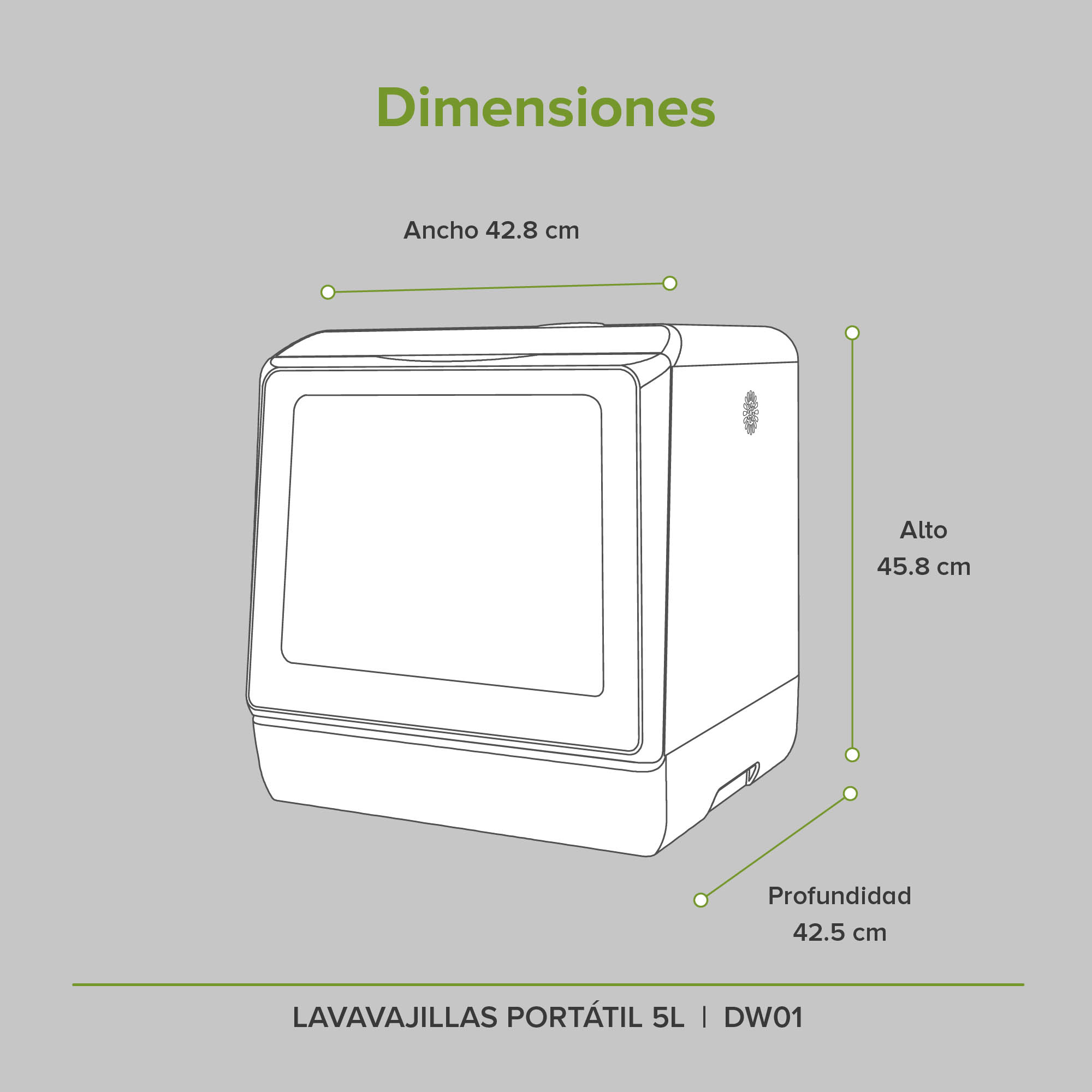 Lavavajillas Portátil 5 Programas 5L Lavaplatos Avera DW01