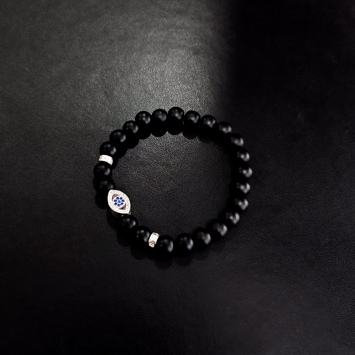 Pulsera Ojo turco Plata .925 Hombre de Piedra Ónix