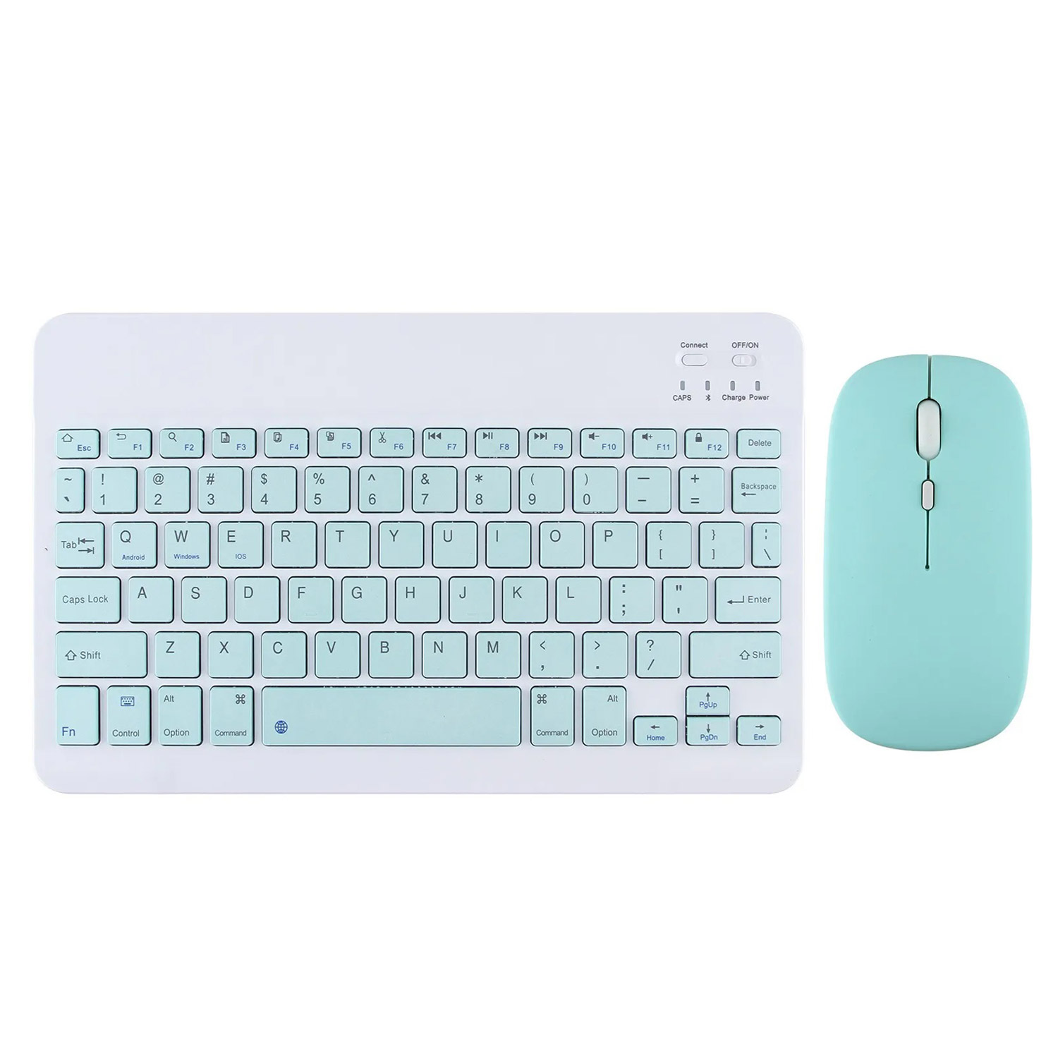 Teclado Bluetooth + Ratón Inalámbrico Para Tablet iPad Celular Pc Laptop De 7 PLG. (Verde).