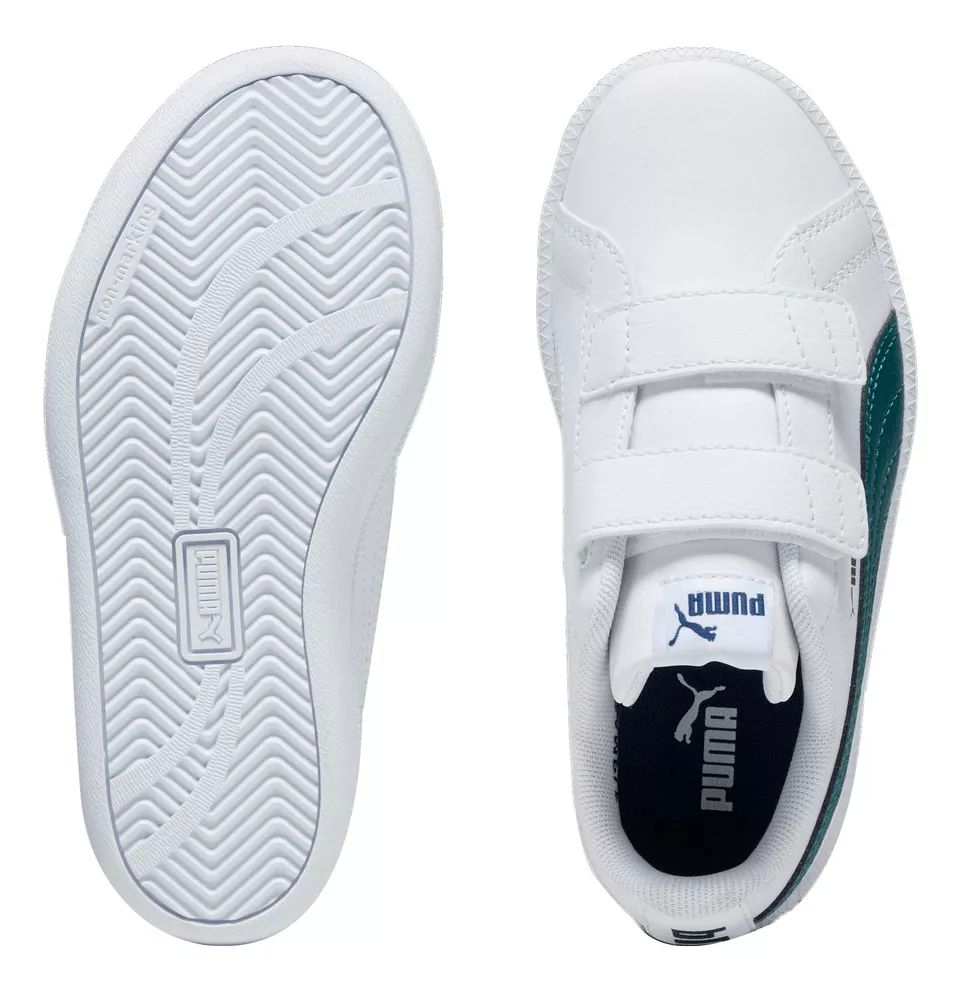 Tenis Casual Puma Up PS Color Blanco Verde Para Niño