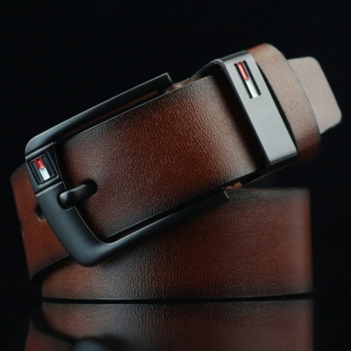 Cinturón De Piel Hombre Excelente Calidad Marrón Talla:120