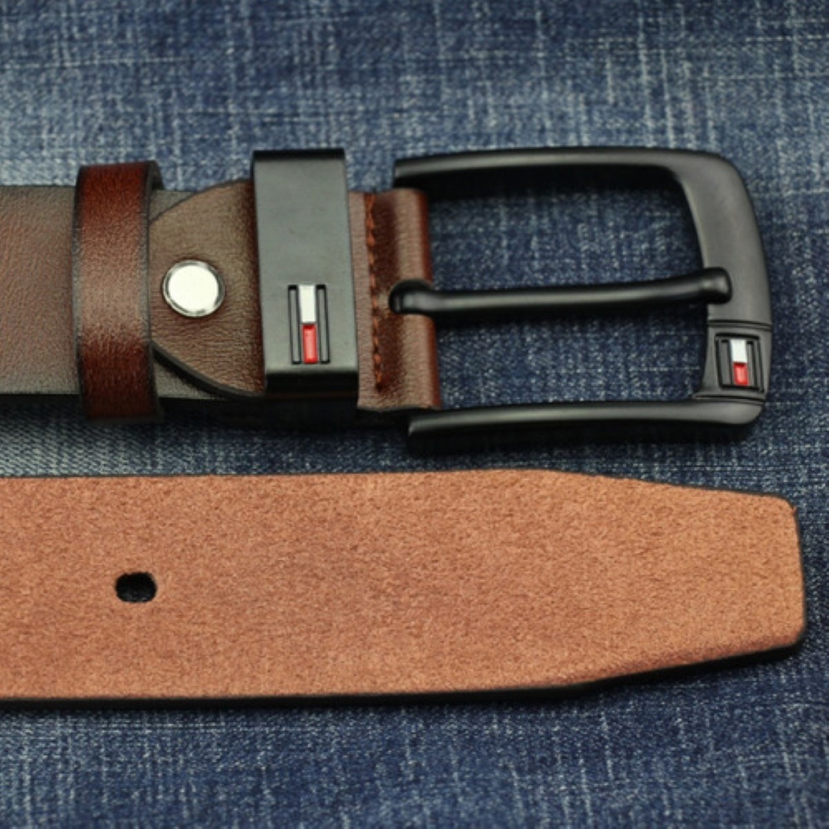 Cinturón De Piel Hombre Excelente Calidad Marrón Talla:120