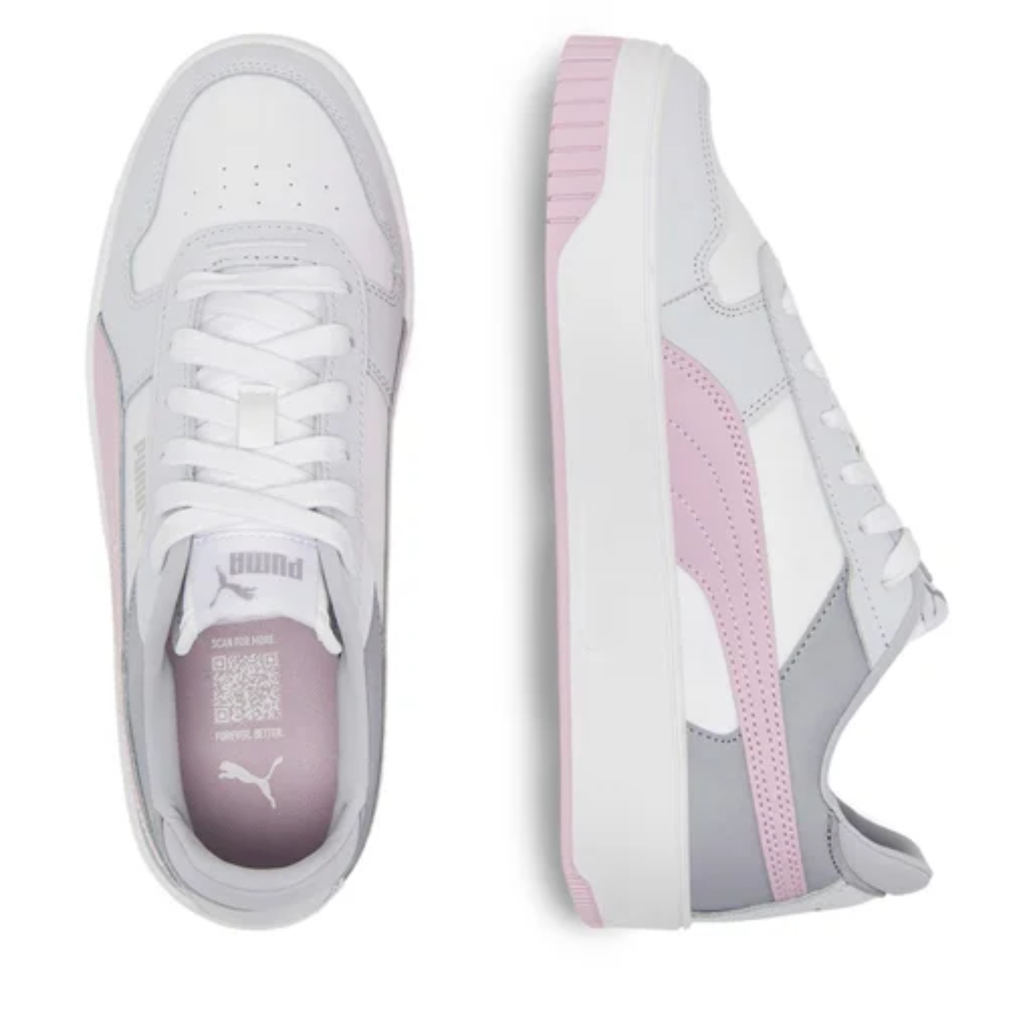 Tenis Casual Puma Carina Street Blanco/rosa De Mujer 389390 23