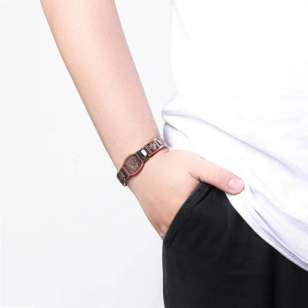 Pulsera De Terapia De Cobre Puro Magnético De Neodimio 