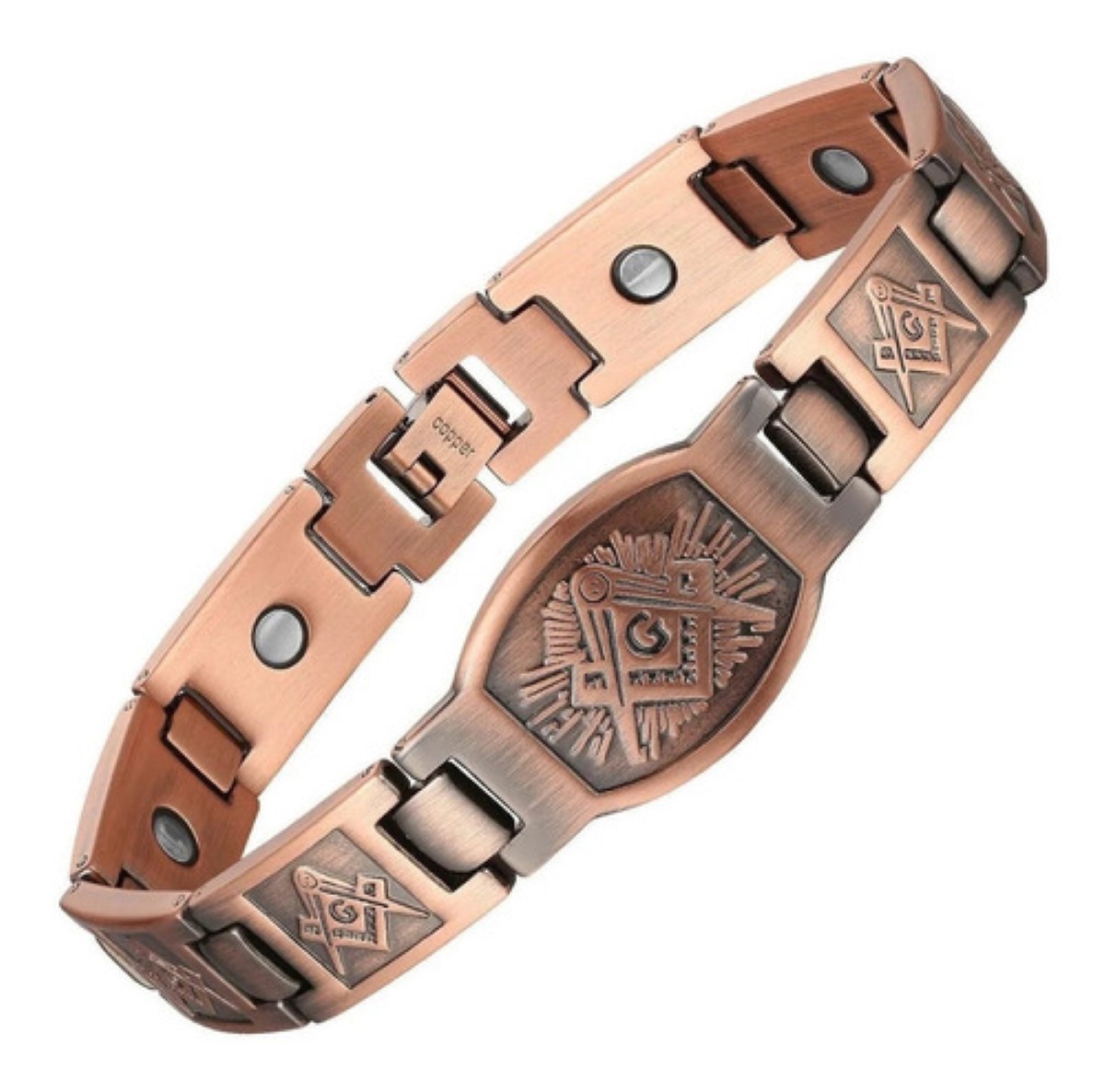 Pulsera De Terapia De Cobre Puro Magnético De Neodimio 