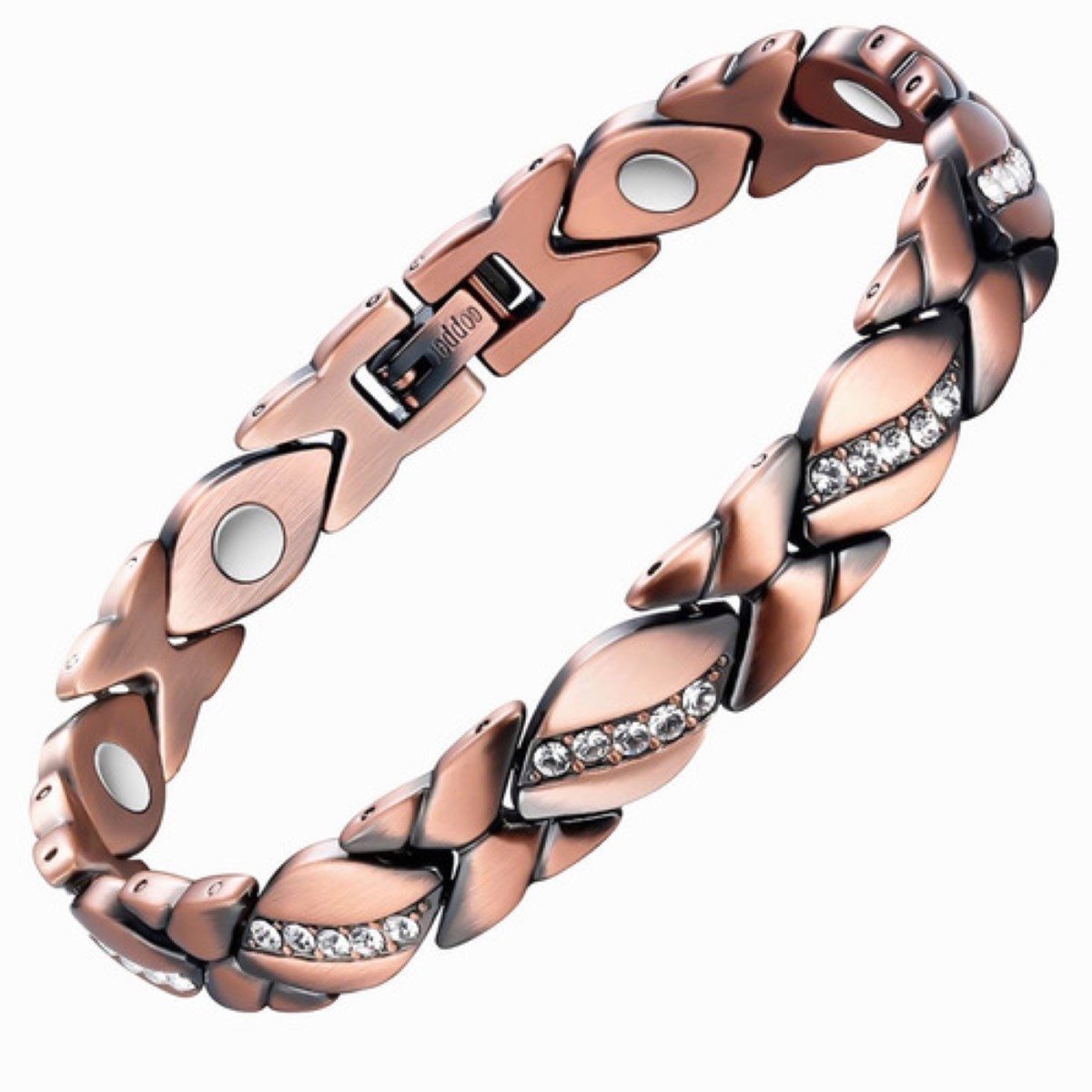Pulsera Magnética Con Eslabones De Cobre Para Mujer