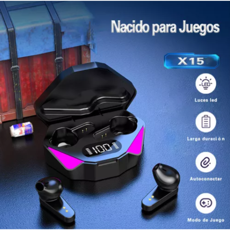 X15 Audífonos In-ear Gamer Inalámbricos.