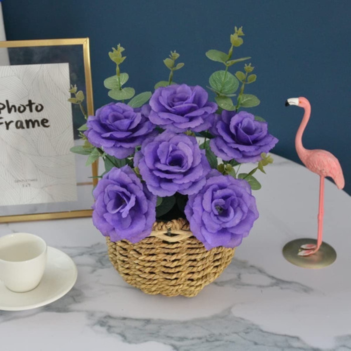 50 Flores Artificiales Decoración Para Bodas,morado Oscuro